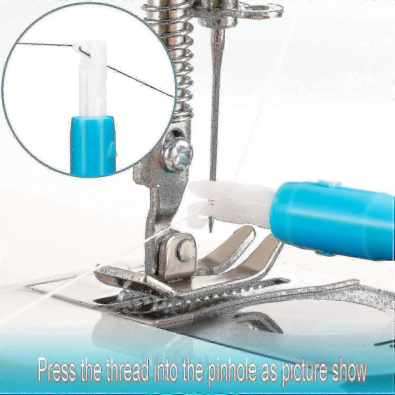 2025 2 Pieces Automatic Needle Threader Machine Needle Threader Insertion Automatic Needle Changer Needle Threading Tool, Holds Needles Firmly