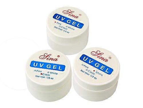 UV Builder Gel Set Clear Pink White, SelfLeveling Smooth Finish, UV Lamp Quick Cure