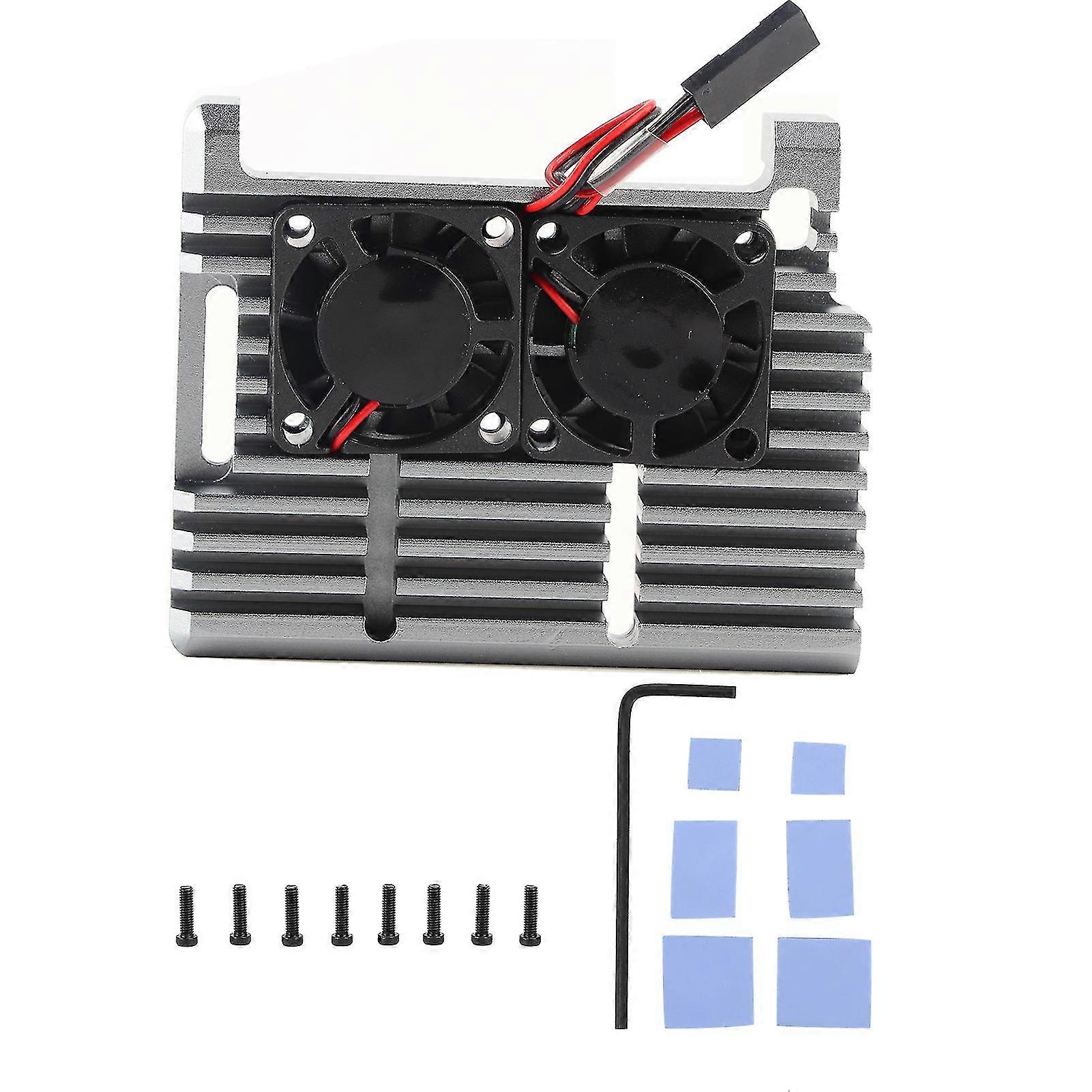 2026 Suitable Aluminum Alloy Case for Raspberry Pi 4b Protective Box Cooling Shell Kit with Fan