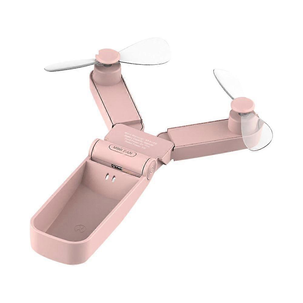 Mini Handheld Double Head Electric Fan Usb Rechargeable Adjustable Portable Foldable Lovely Mini Fo