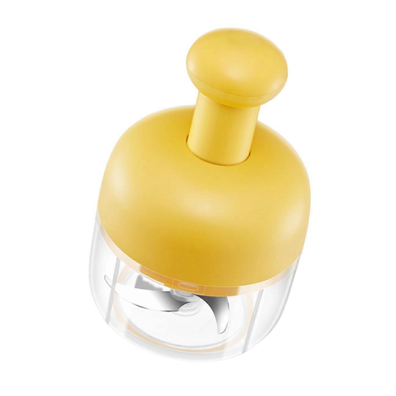 Manual Garlic Crusher with Hidden Safe Press, Easy Clean PushType Mincer for Kitchen, Yellow
