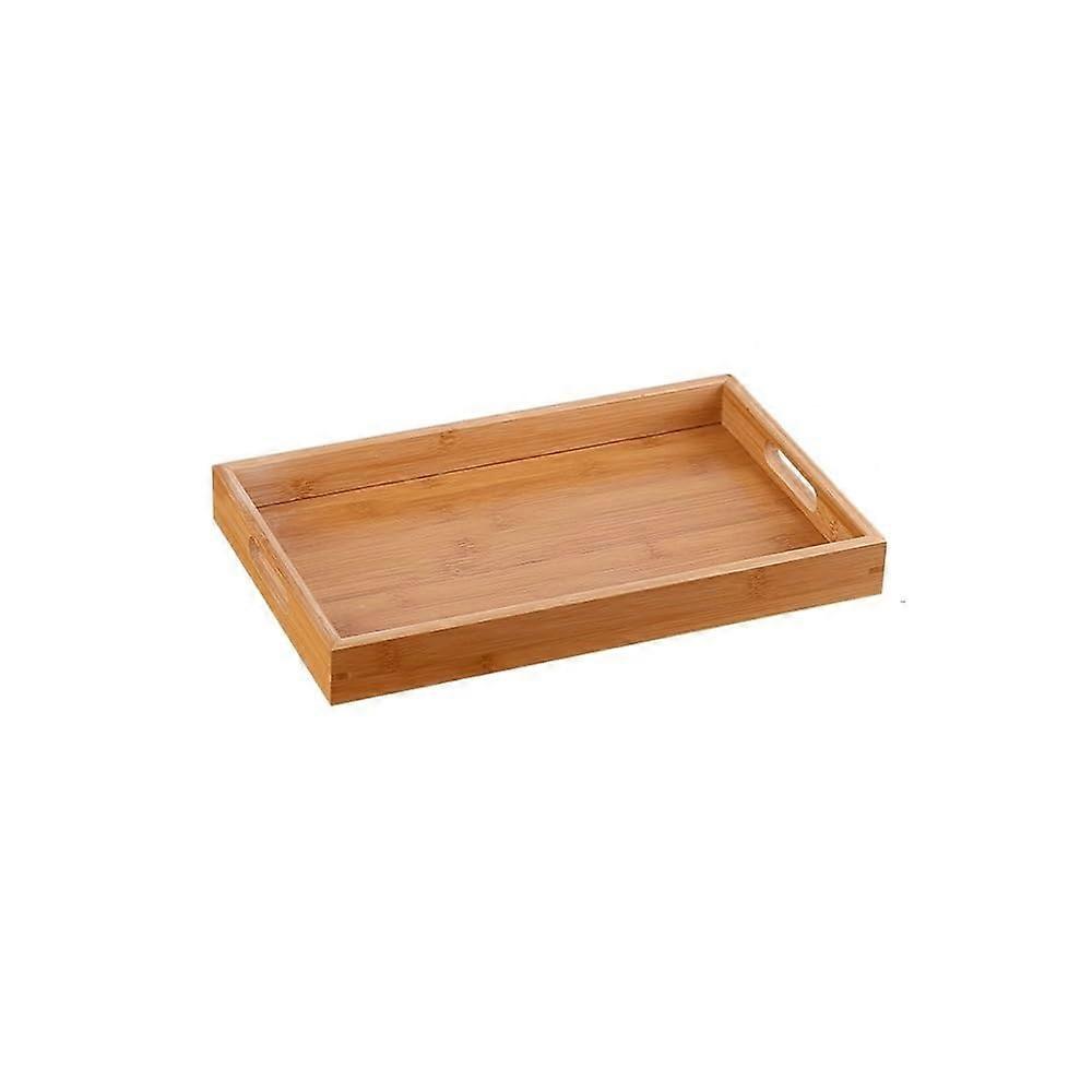 Bamboo Serving Tray with Handles for Tea, Coffee, Breakfast and Kitchen Dining Display