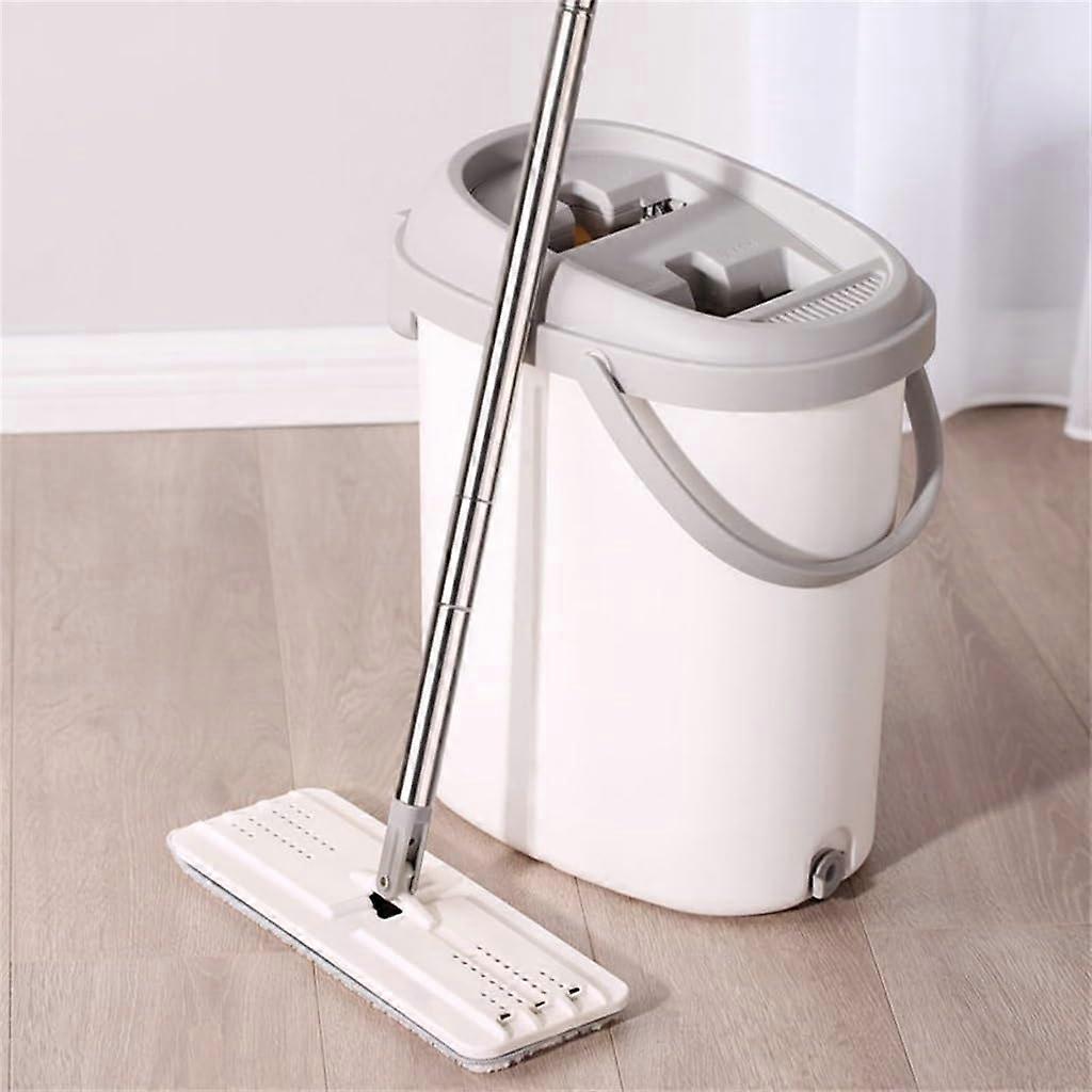 Flat Mop with Bucket, Hands Self Squeeze Design, Spill Home Floor Cleaning Tool