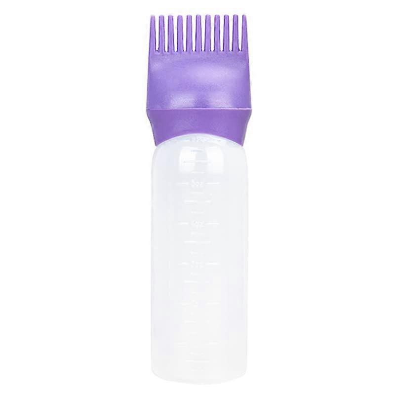 Hair Dye Applicator Bottle with Comb for Precise Coloring, Purple Plastic Reusable Tool