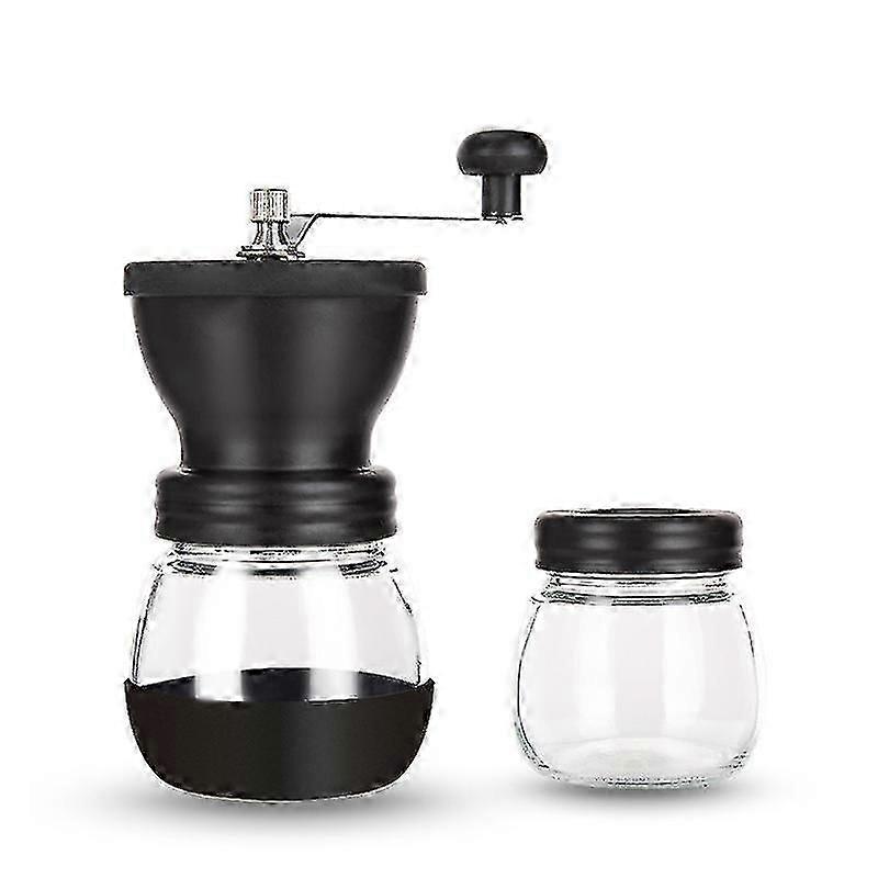 Moedor de café manual com 2 potes de vidro