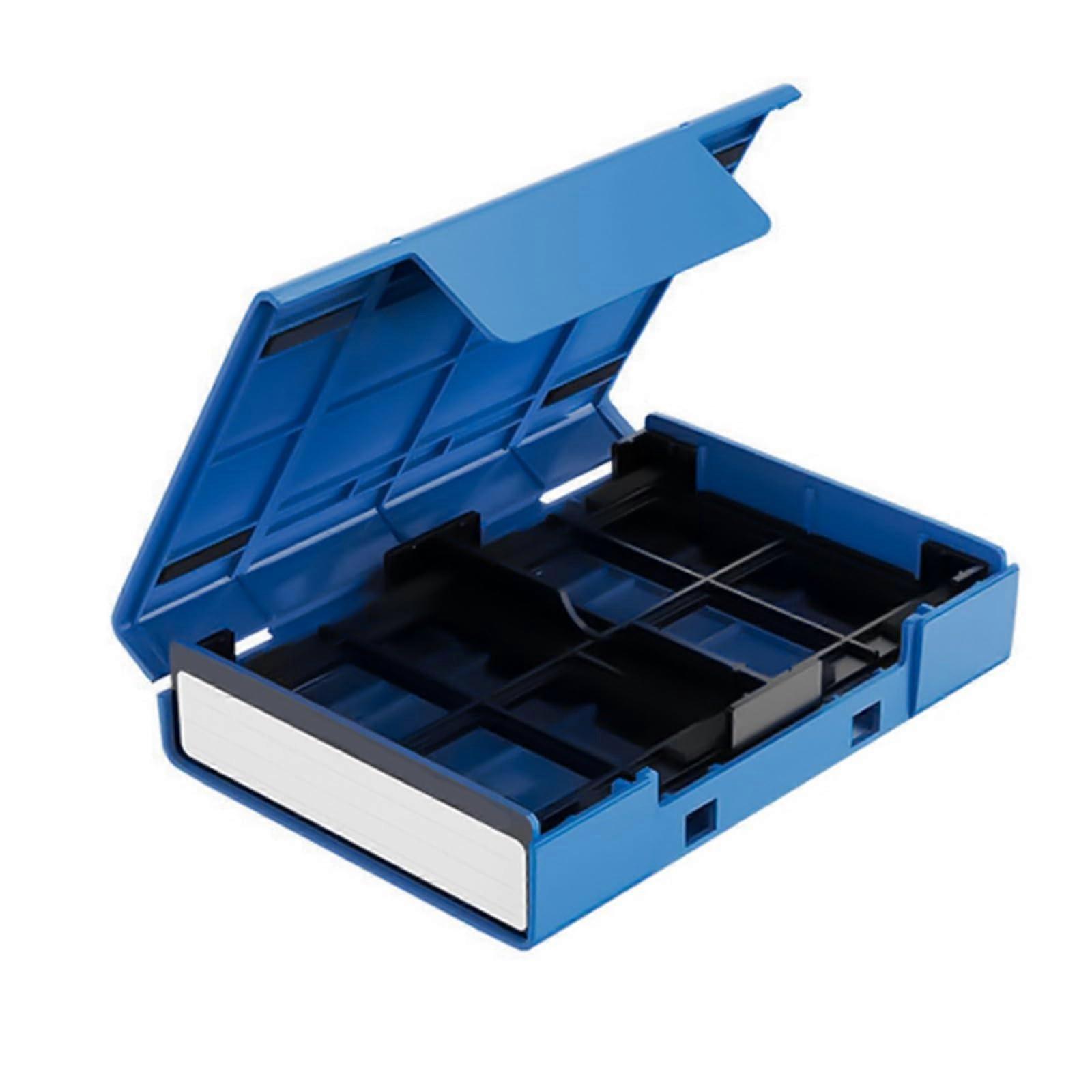 Hard Drive Storage Case for 2.5 and 3.5 Inch HDDs ABS Organizer with Bracket Safe Data Protection Blue