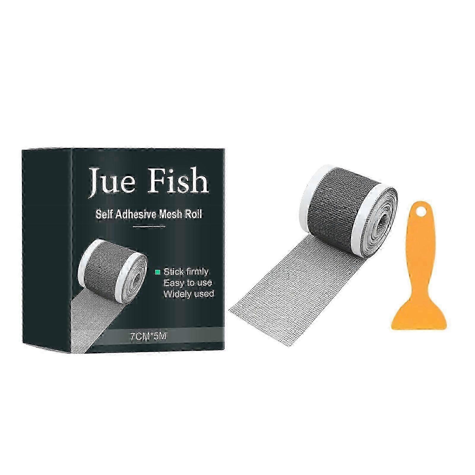 Self-Adhesive Mesh Roll - Versatile Window Screen & Floor Drain Filter, Easy to Use, PVC, 2.75" x 196"