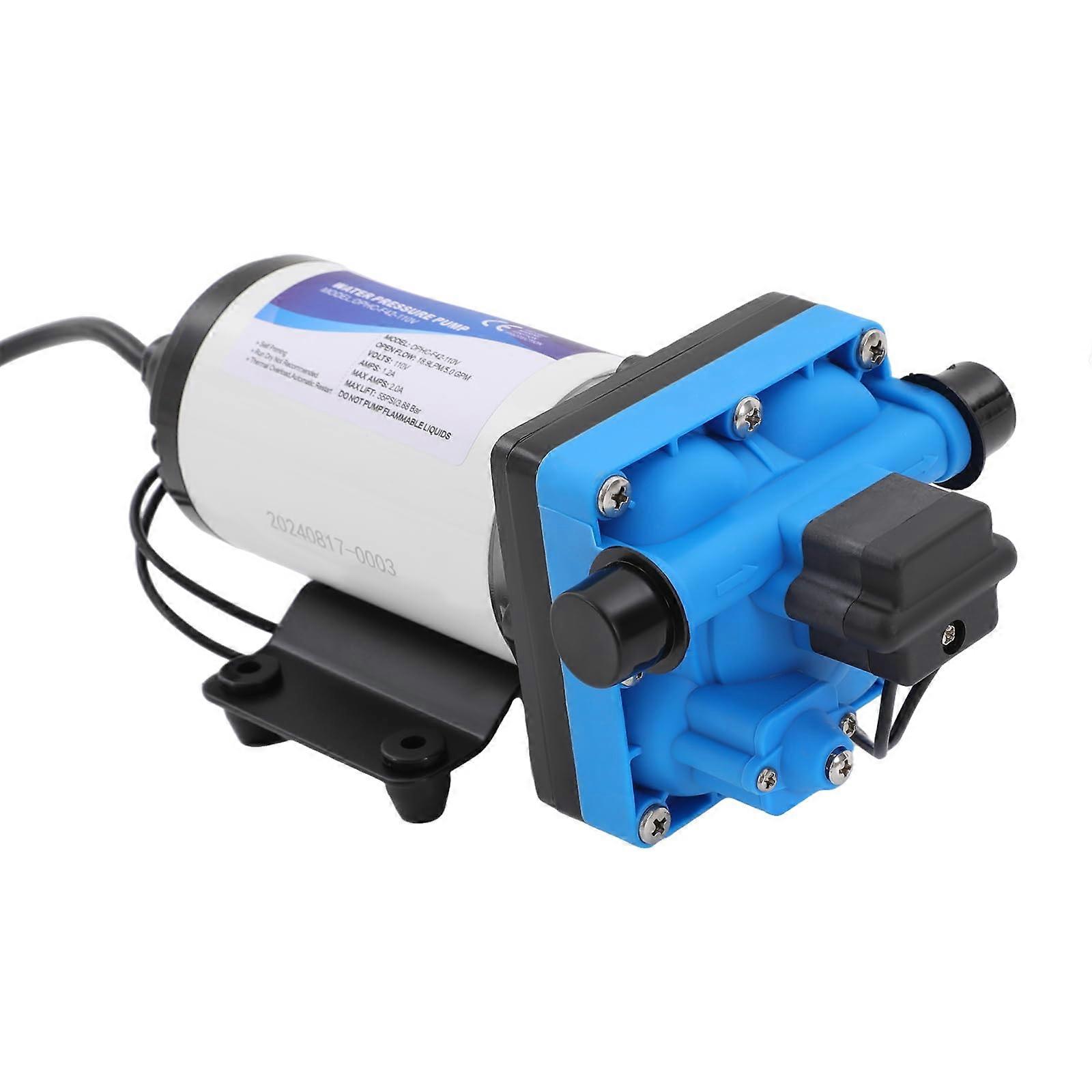 110V SelfPriming Diaphragm Water Booster Pump with Automatic Pressure Control for RV Marine Kitchen