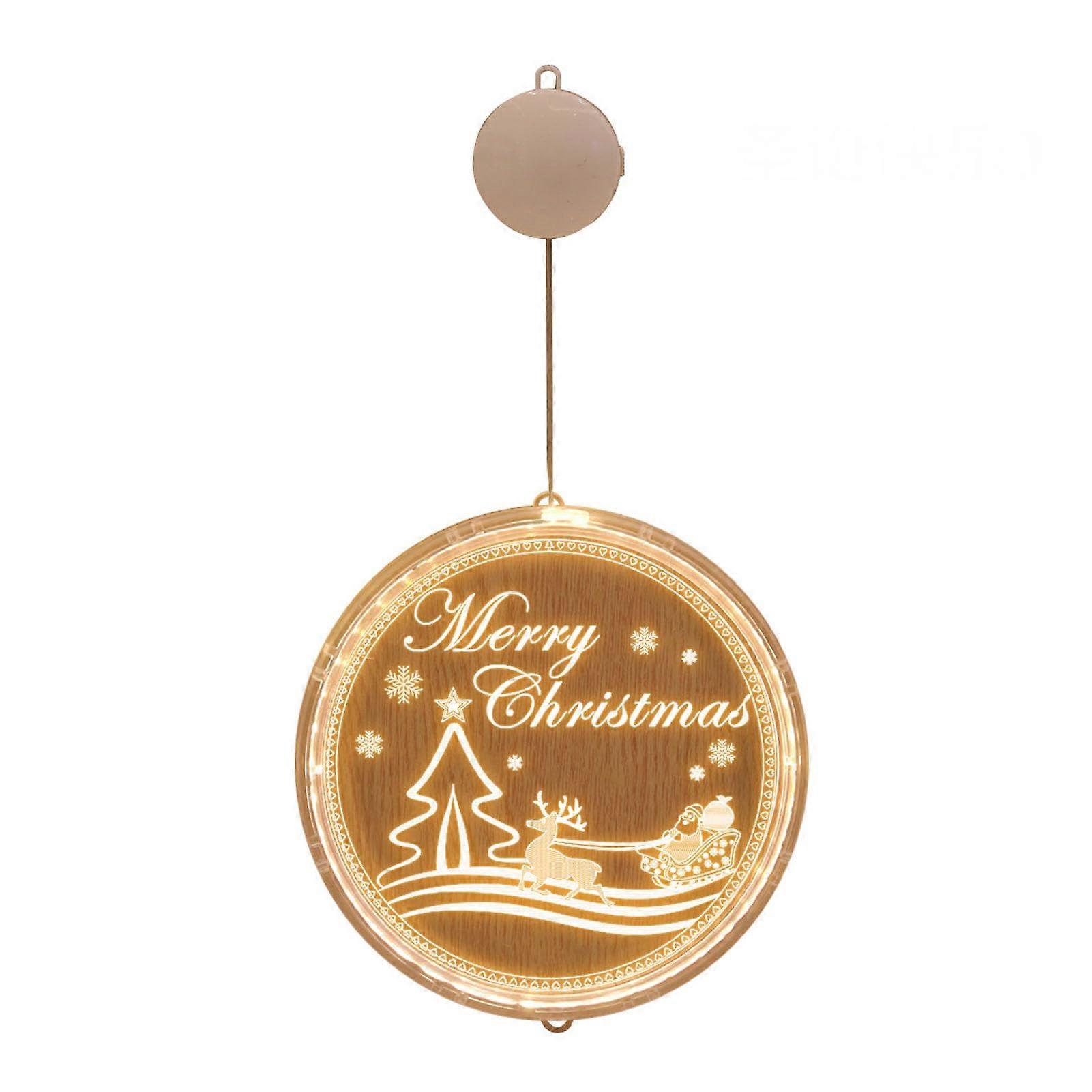 Christmas Window Lights 3D Acrylic LED Decorations with Suction Cups  Transmittance