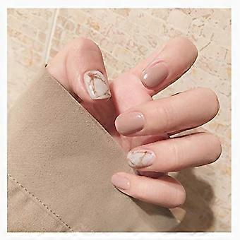 Matte Coffin Press On Nails Set Medium Ballerina Full Cover Acrylic with Adhesive Tabs and Nail File