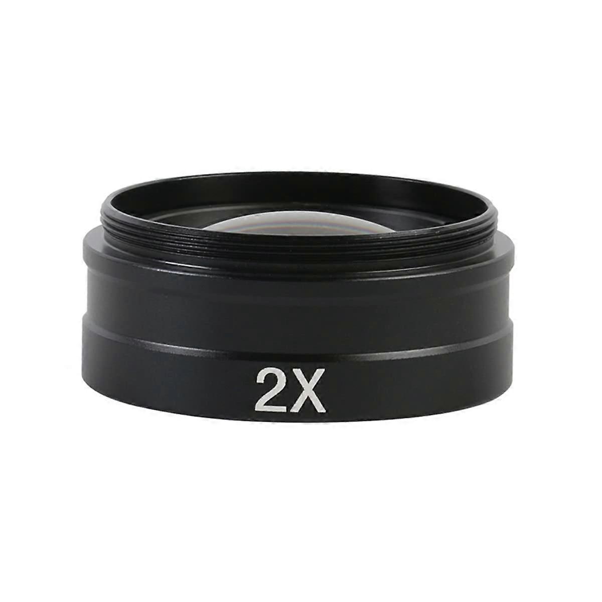2X CMount Microscope Objective Lens,  Magnification Barlow Lens for Industrial PCB Inspection