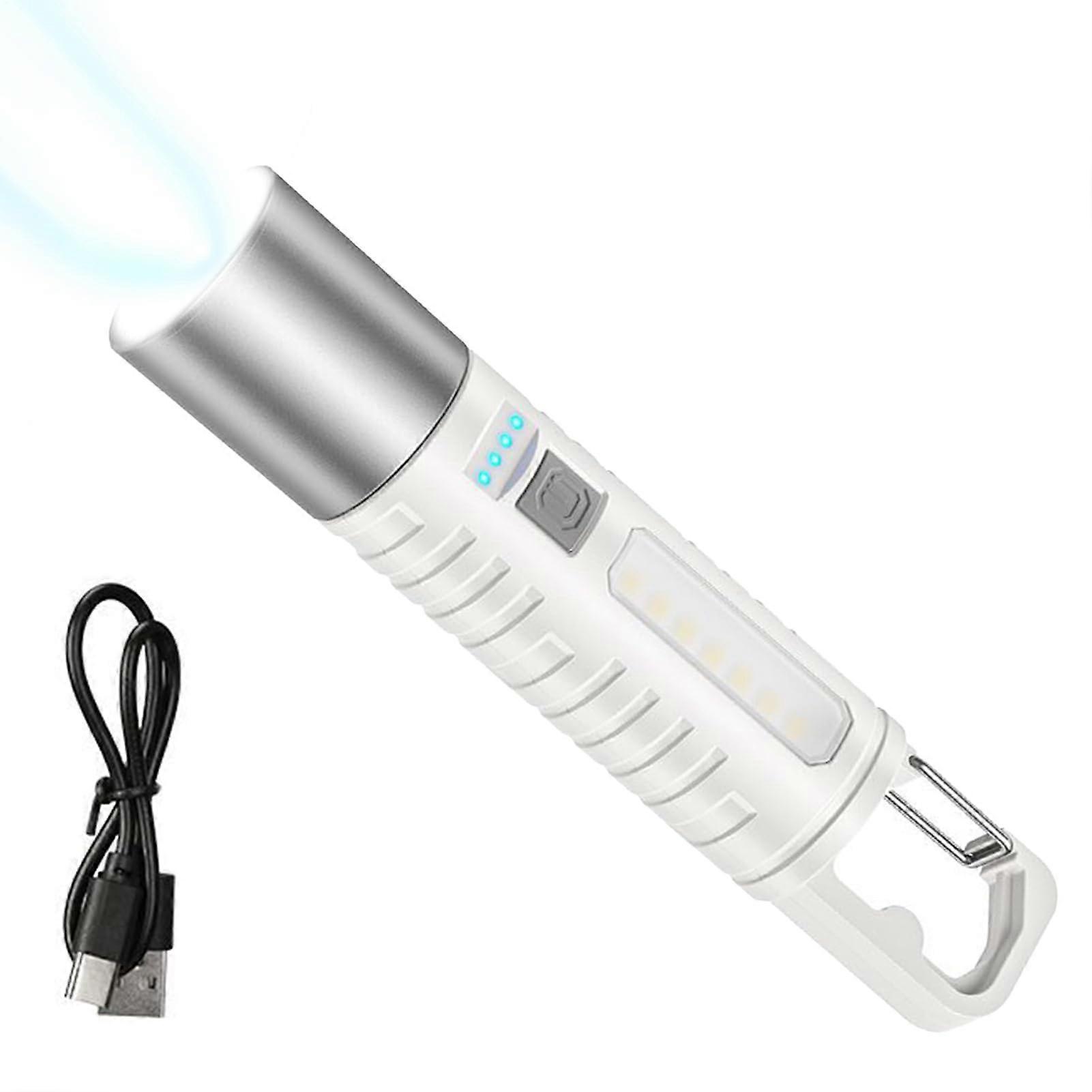 LED Flashlight Rechargeable Waterproof  Lumens Zoomable Beam with Hook for Camping Hiking