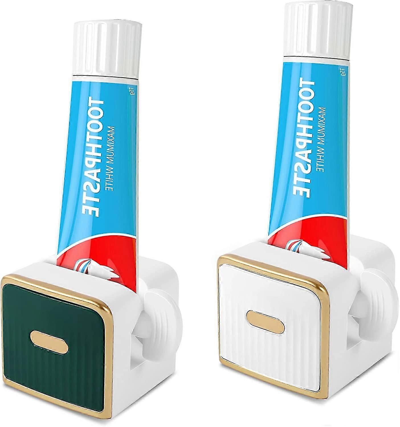 2pcs Toothpaste Squeezer, Self-adhesive Wall Mounted Toothpaste Squeezer, Rolling Toothpaste Squeezer Dispenser