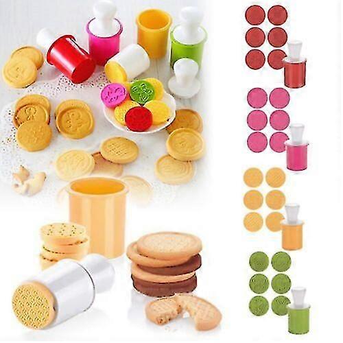 6pcs/set Cookie Stamp With 6 Patterns Cutter Christmas Biscuit Mould Tools New