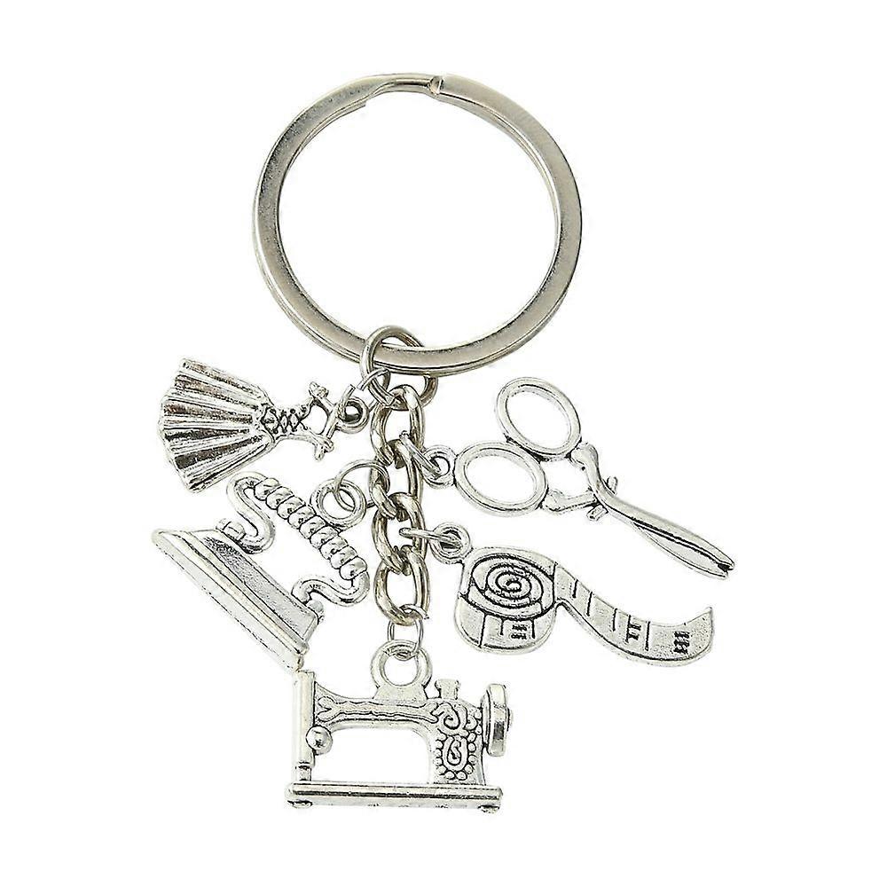 Alloy Keychain with Iron Findings Silver Platinum 7.8cm