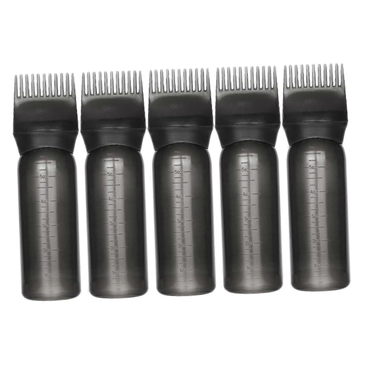 5pcs Hair Dye Applicator Bottle with Comb Leakproof Cap for Precise Root Touch Up