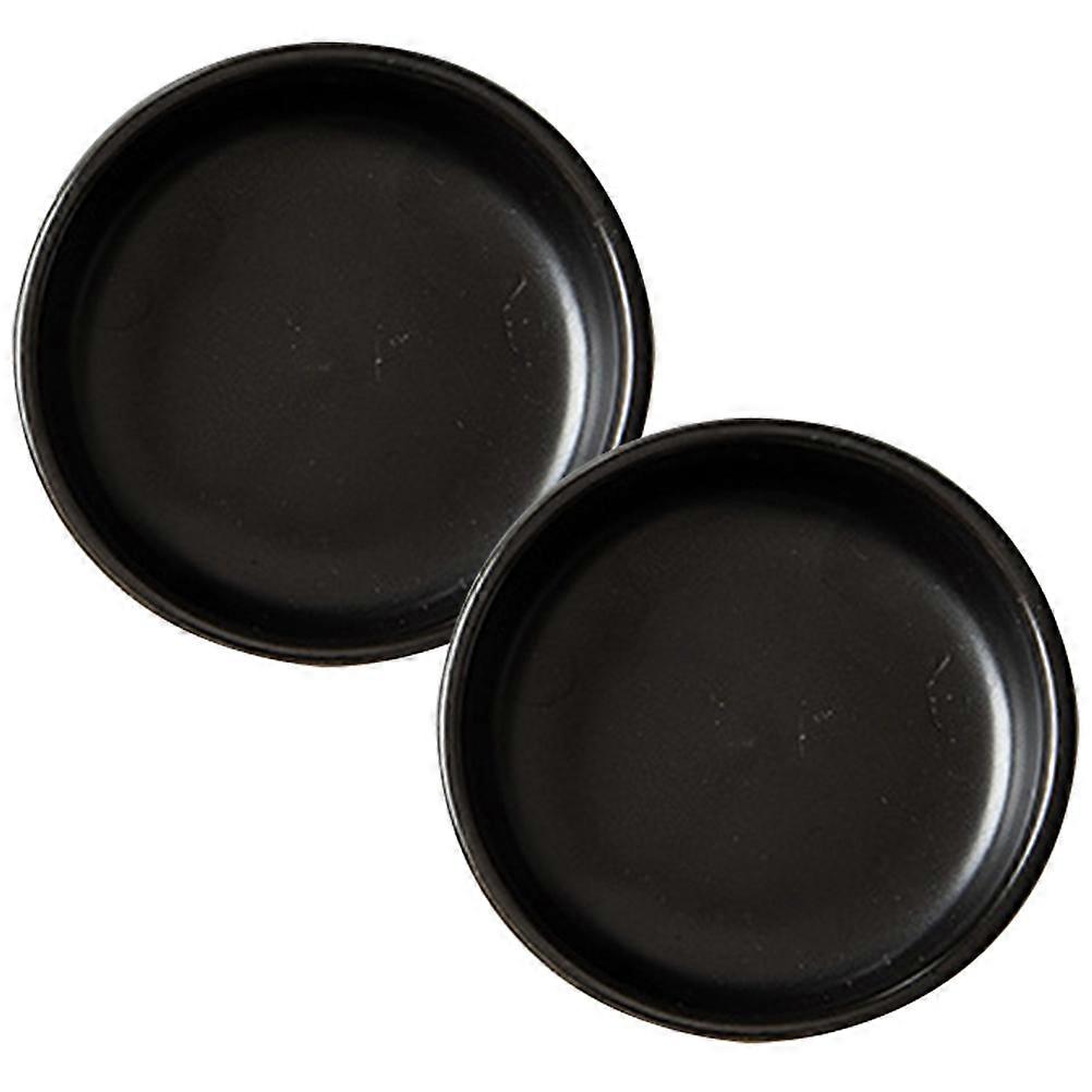 Black Ceramic Sauce Dishes for Kitchen Use 2Pcs Small Dip Bowls