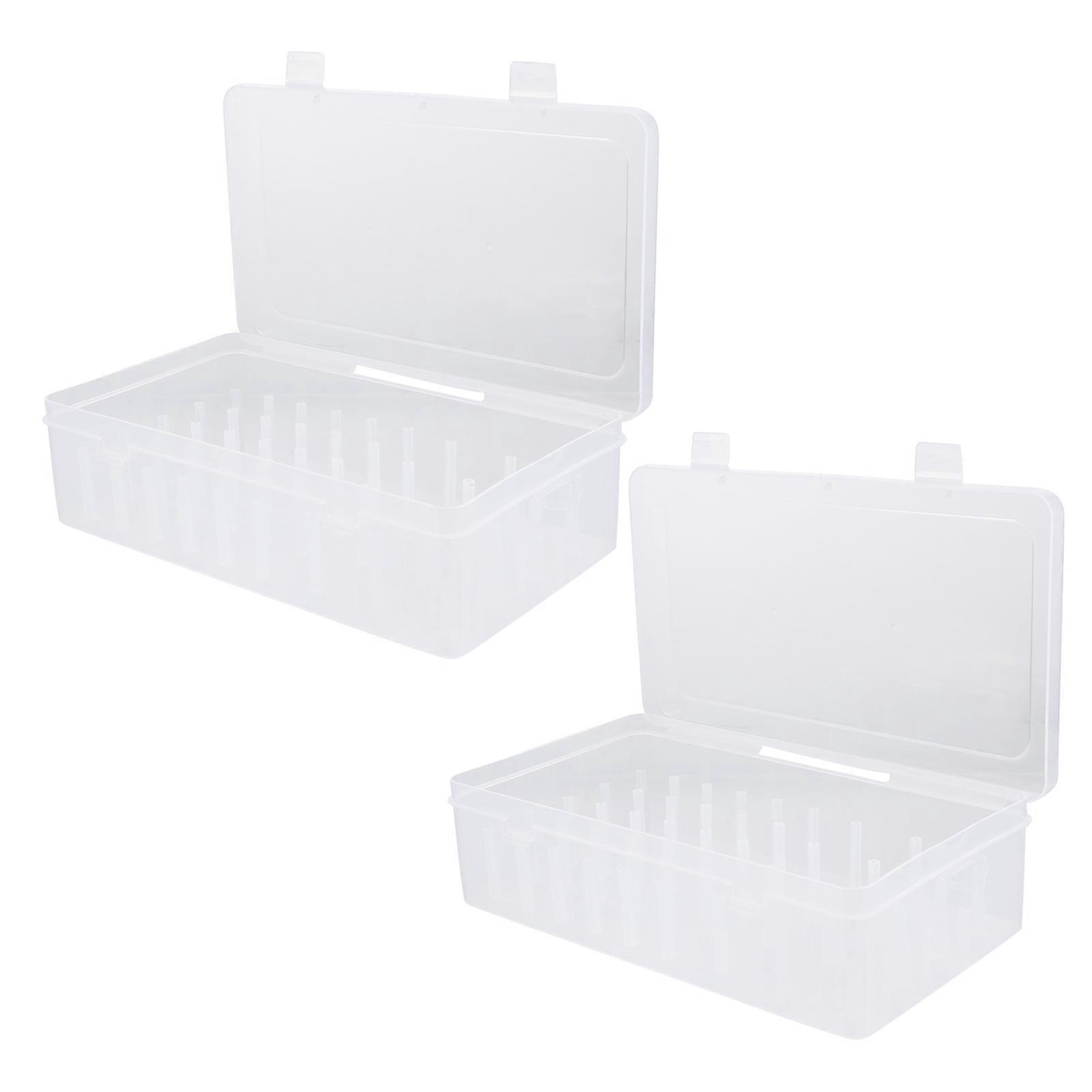 Sewing Thread Box Set Large Capacity Thread Spool Rack for Office Use Transparent 23.30X13.30X6.30CM 2Pcs