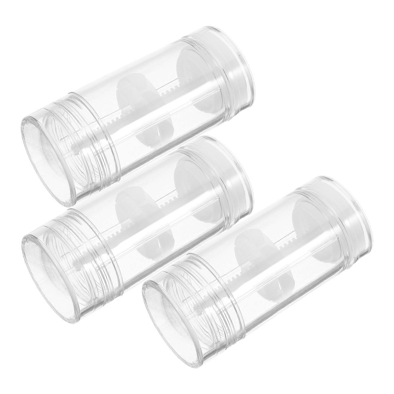 3Pcs Lipstick Tubes Empty for Storage Use Transparent Refillable Containers