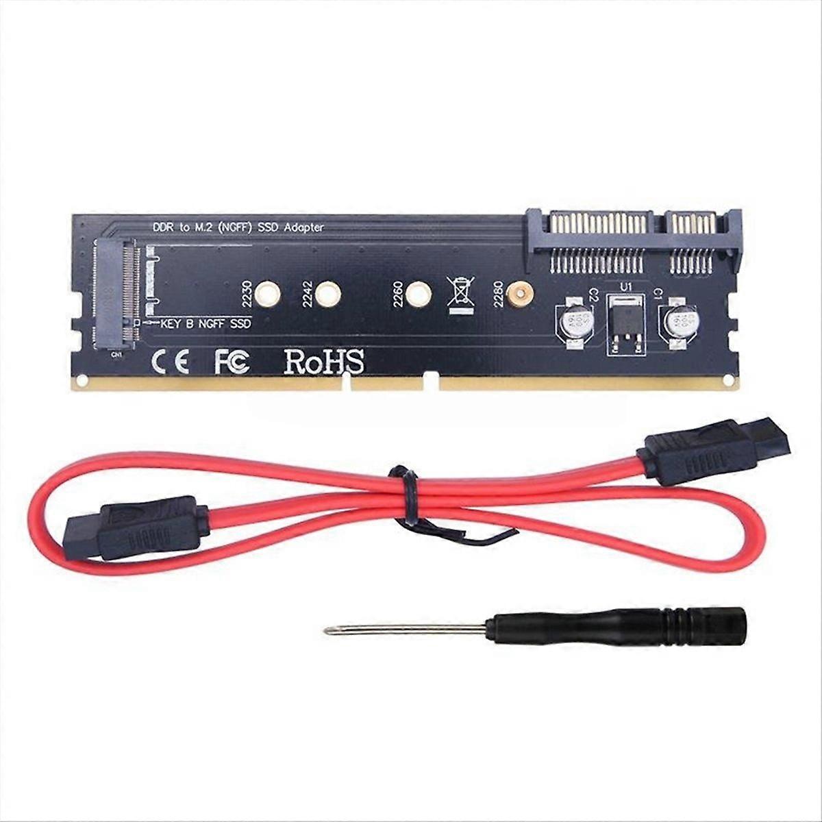 DDR3 DDR4 DDR2 to M2 SSD Adapter M.2 NGFF B Key Riser Card