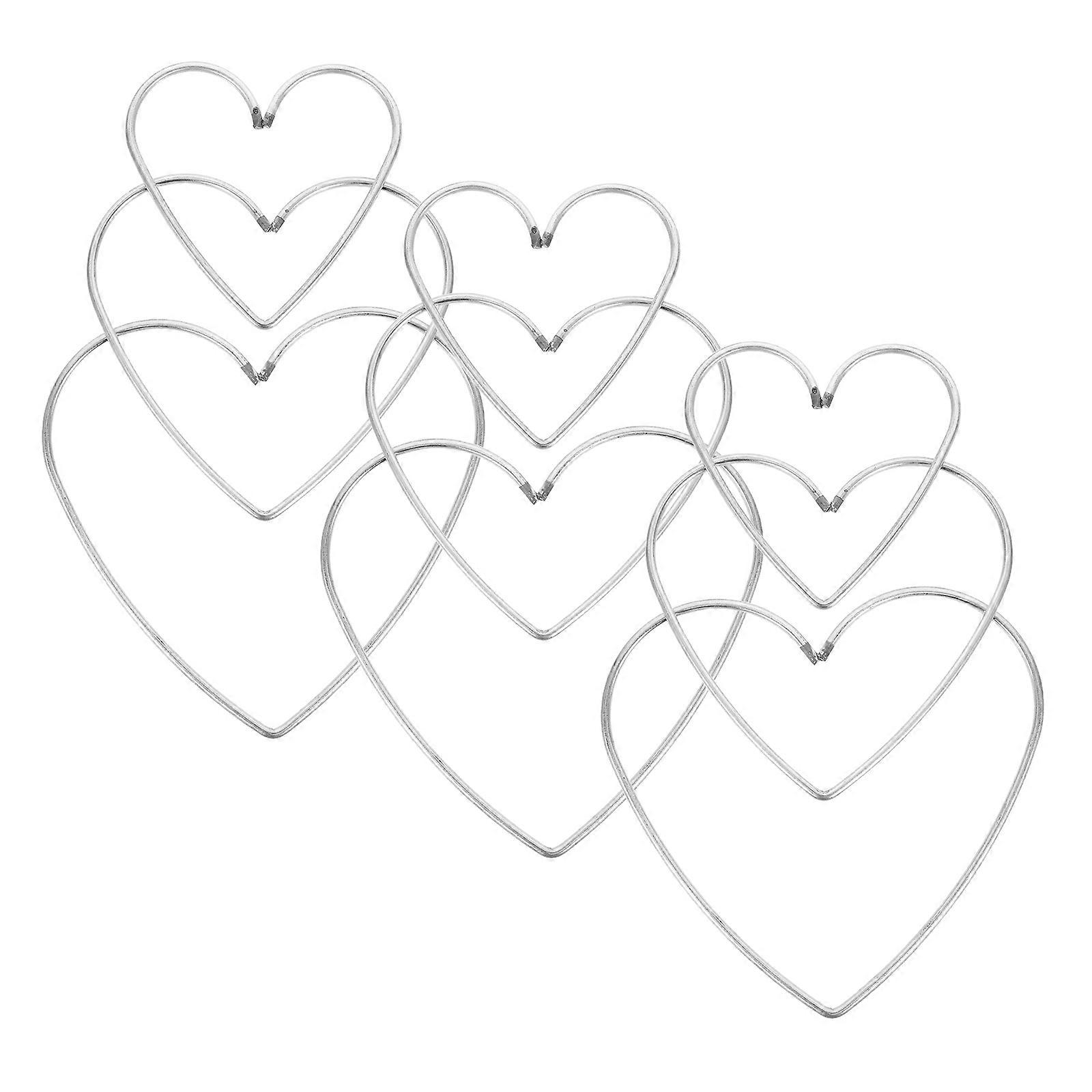 Metal Dreamcatcher Ring Heart Shape for DIY 9Pcs Silver Set