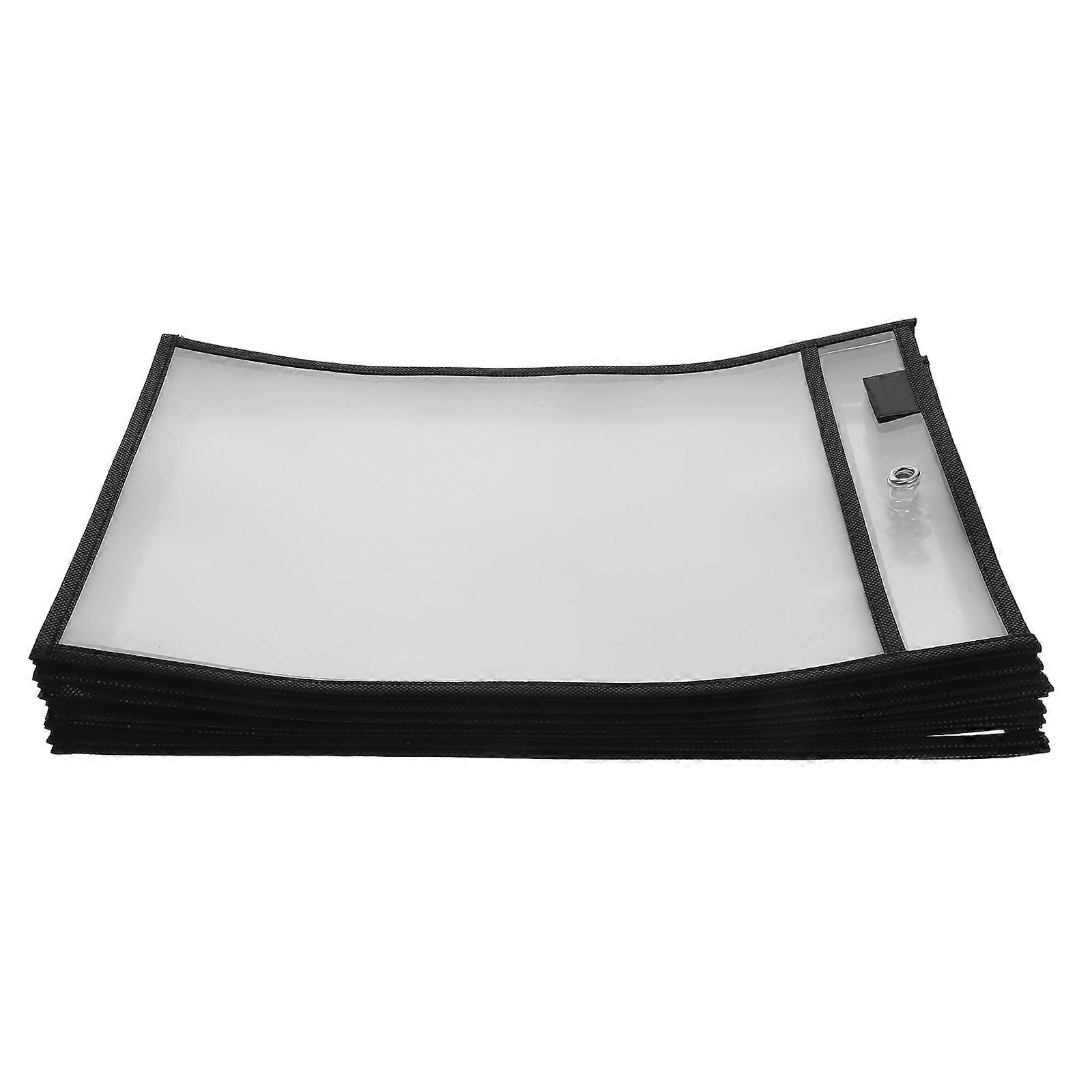 Dry Erase Folder Sleeve Black Clear Plastic Document Holder for Classroom Use 40Pcs