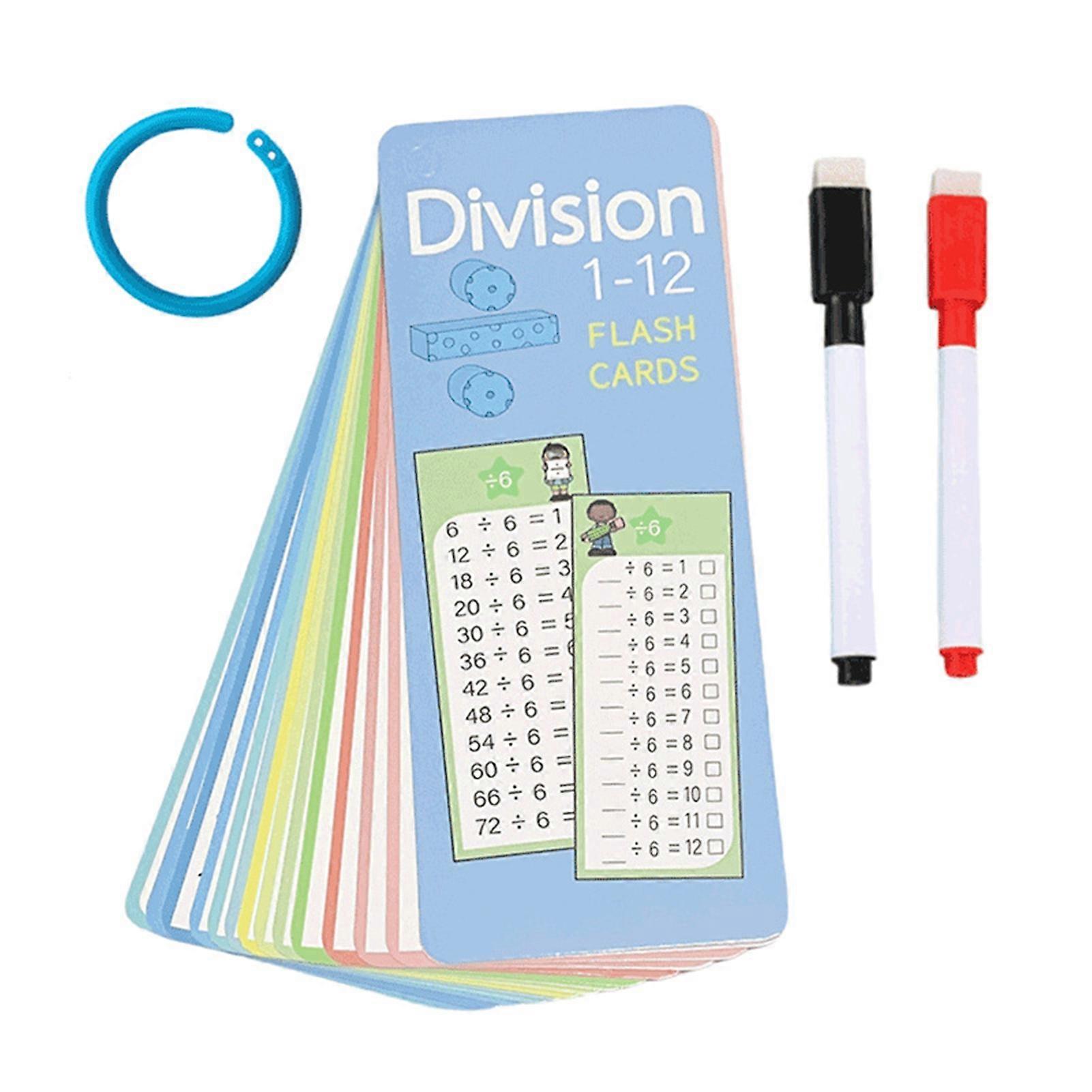 1 Set Math Flash Cards Addition Subtraction Multiplication Division Preschool Learning Erasable Math