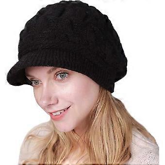 Women Knitted Hat Knit Visor Beanie Hats Beret Cap Warm Ski Caps For Winter