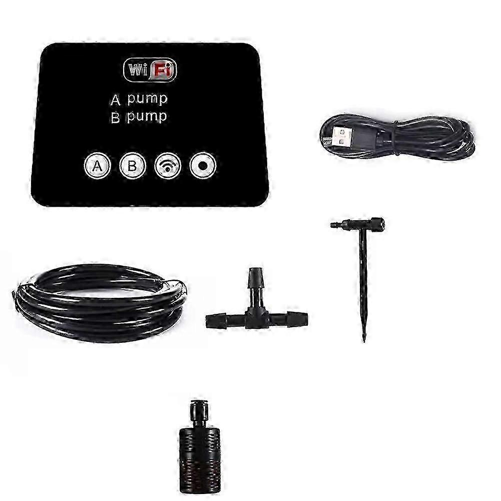 Smart WIFI Watering Device Double Pump Timed Automatic Adjustable Drip Irrigation Timer System Controller Compatible with Garden