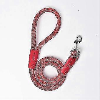 SHYV-120 cm x 18 mm rote Haustierleine, reflektierend, mittelgroß bis groß, Nylonseil, Hundeleine Dt8962