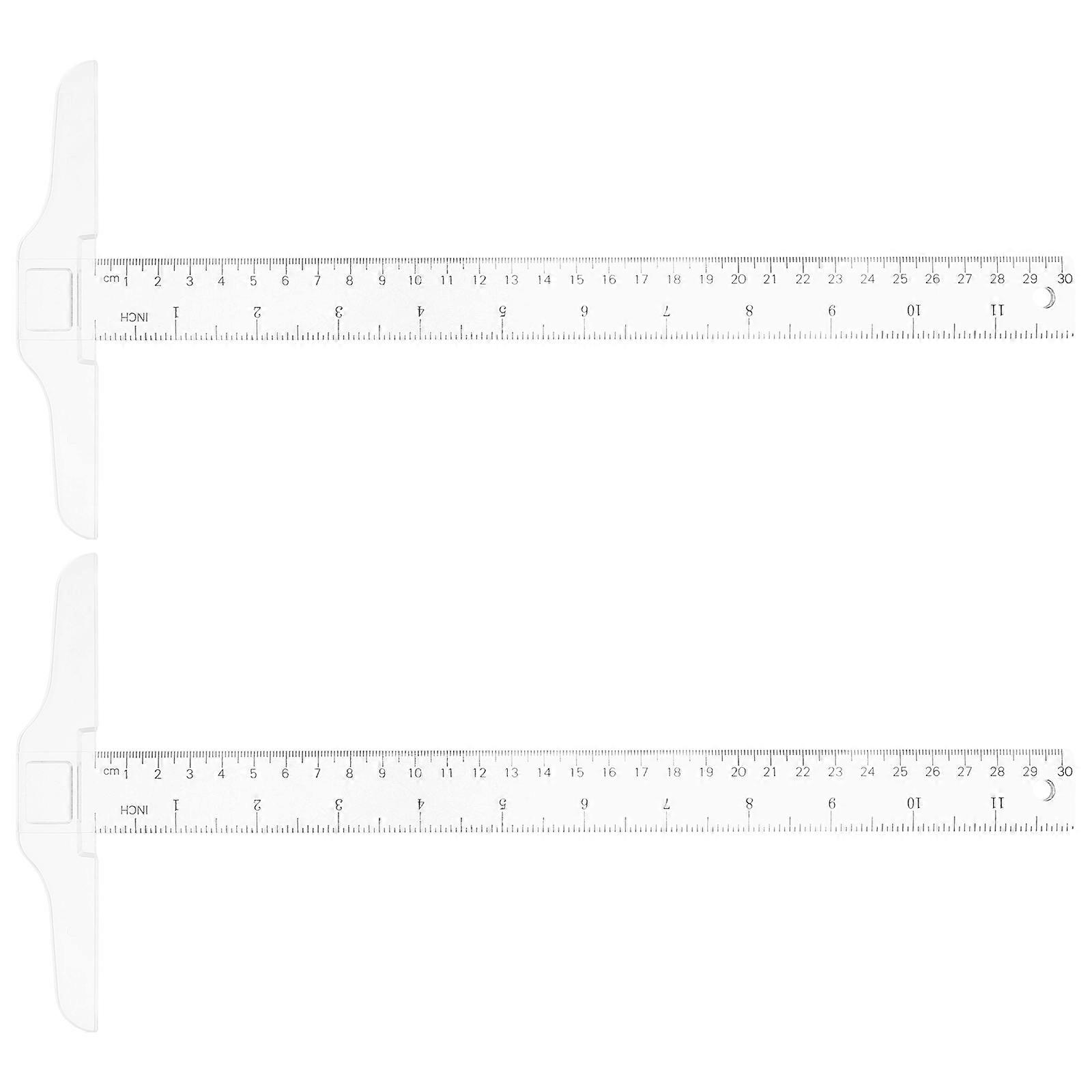 Double Scale Ruler Plastic T Shape Measuring Tool for Measuring 2Pcs Set