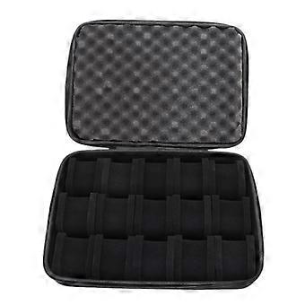 1 Stück Uhrenbox mit Hartschale, 15 Fächern, Aufbewahrungsbox für große und kleine Uhren, inklusive weichem Schaumstoffkissen