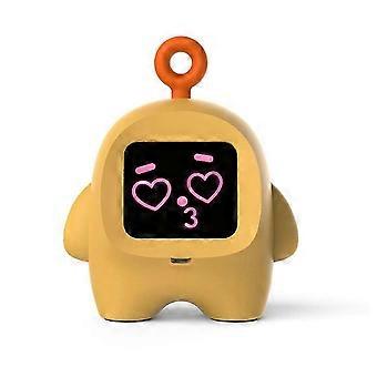AI Intelligent Small Robot Multiple Expressions Languages Intelligent Dialogue Emotional Companion Smart Clock Yellow
