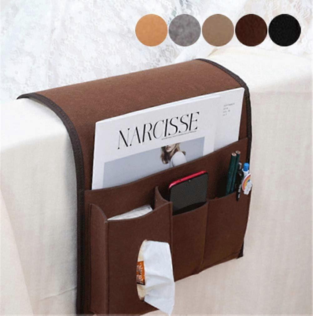Armchair Armrest Organizer with Hook & Loop Strap, Hanging Bedside Bag