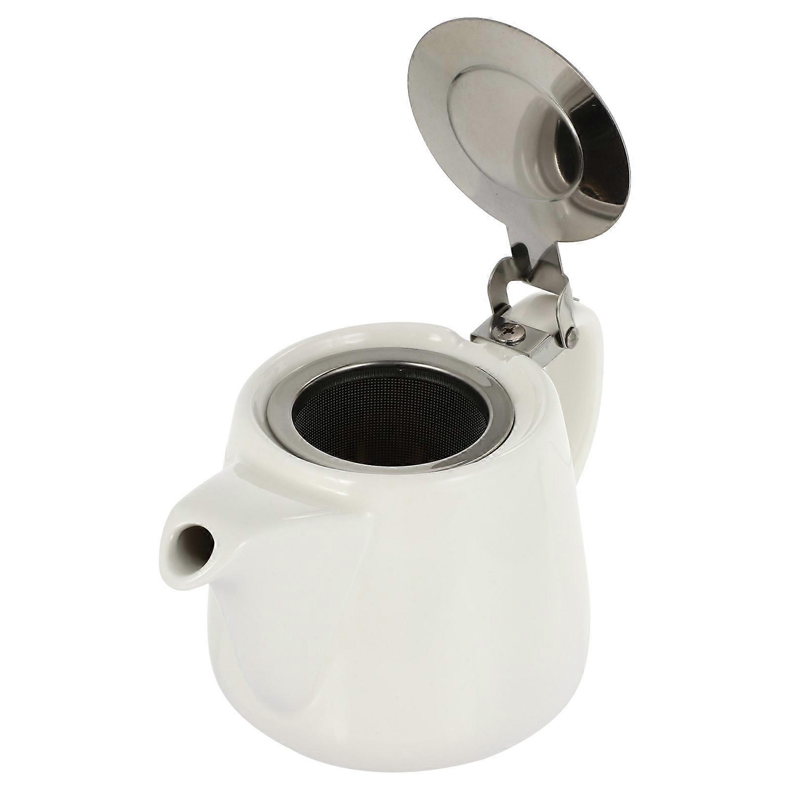 Ceramic Teapot Delicate Tea Kettle Home Use 600ML With Strainer 1Pack