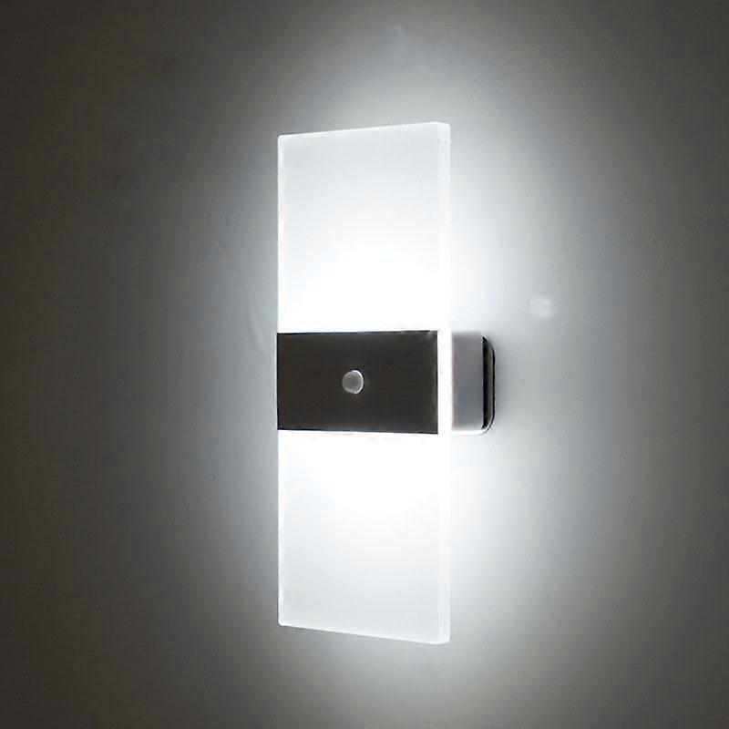 Magnetic Acrylic Smart Induction Night Light, White Rectangular White Light