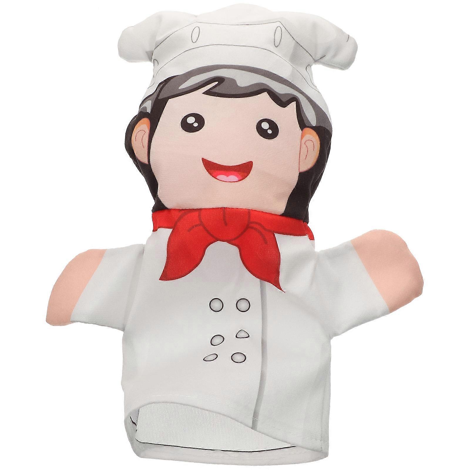 Kids Playing Chef Hand Puppet Figure for Story Telling