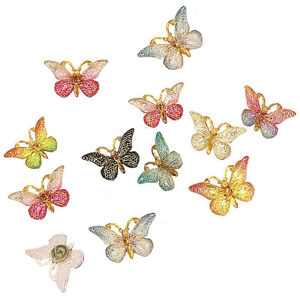 Butterfly Shaped Pushpins Replaceable Thumb Tacks Convenient Push Pin 12Pcs