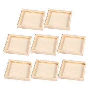 8pcs Block Puzzles Tray: Wooden Puzzle Sorting Trays For 3d Cube - Art Craft Supply - Unfinished Wood Organizer For Kids