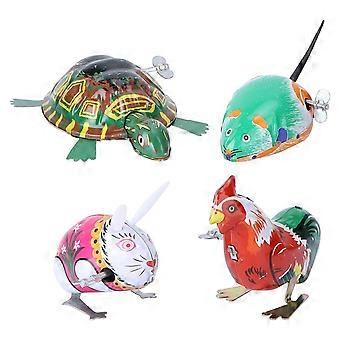 4Pcs Klassische Eisen Blatt Uhrwerk Spielzeug Simulation Tier Wind-up Spielzeug