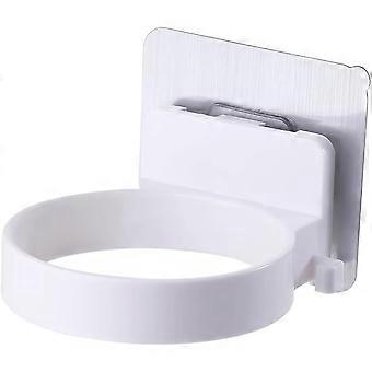 Hair Dryer Holder Wall Mounted, Self Adhesive Holder, Bathroom Care Tools Mount - Extra Large RimCompatible with Most Dryers (White)