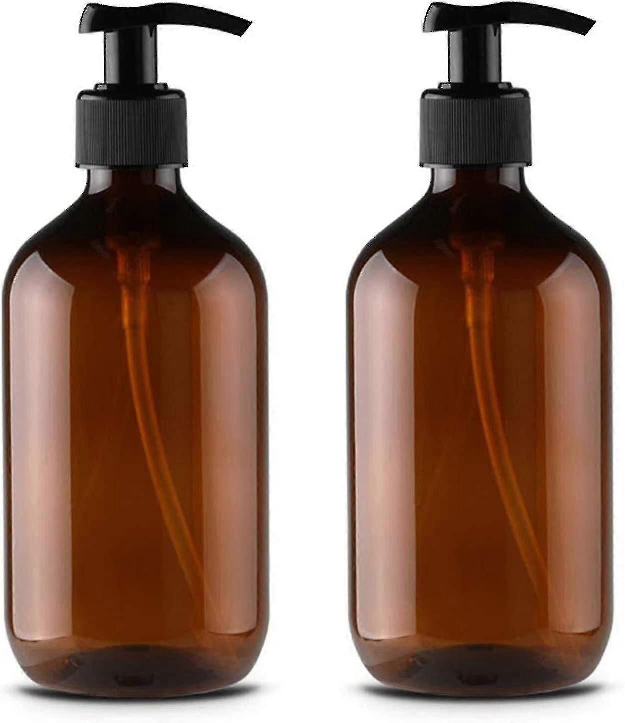 Dewenwils 2 Pcs 500ml Empty Refillable Plastic Lotion Pump Bottle
