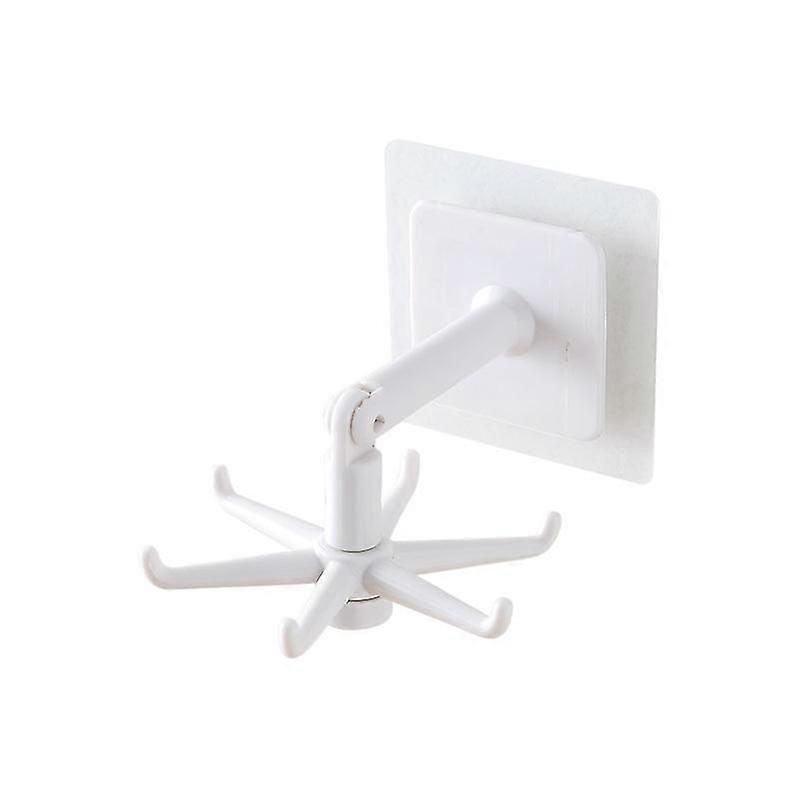 Kitchen Hook Rotating Folding 360 Degrees Rotatable Self Adhesive Holder(black+white)(2pcs)