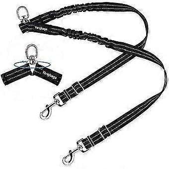Double Leash, Adjustable And 360 Rotatable, Dog Leash For 2 Dogs, Reflective Elastic Leash, For Small, Medium And Large Dogs