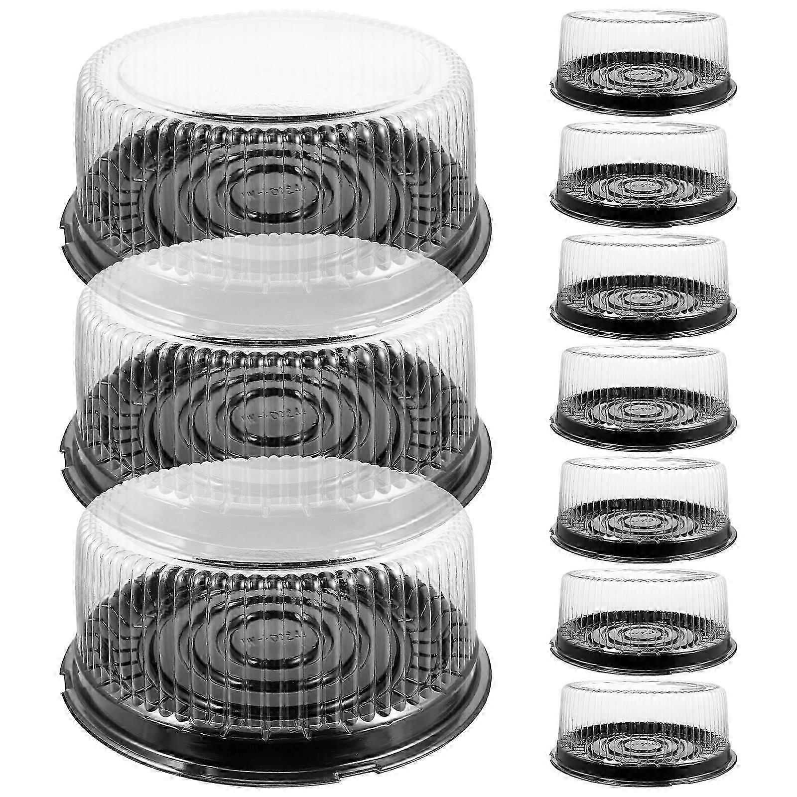 Plastic Cake Boxes for Cake Packaging 10Pcs Clear Pet Containers with Lids