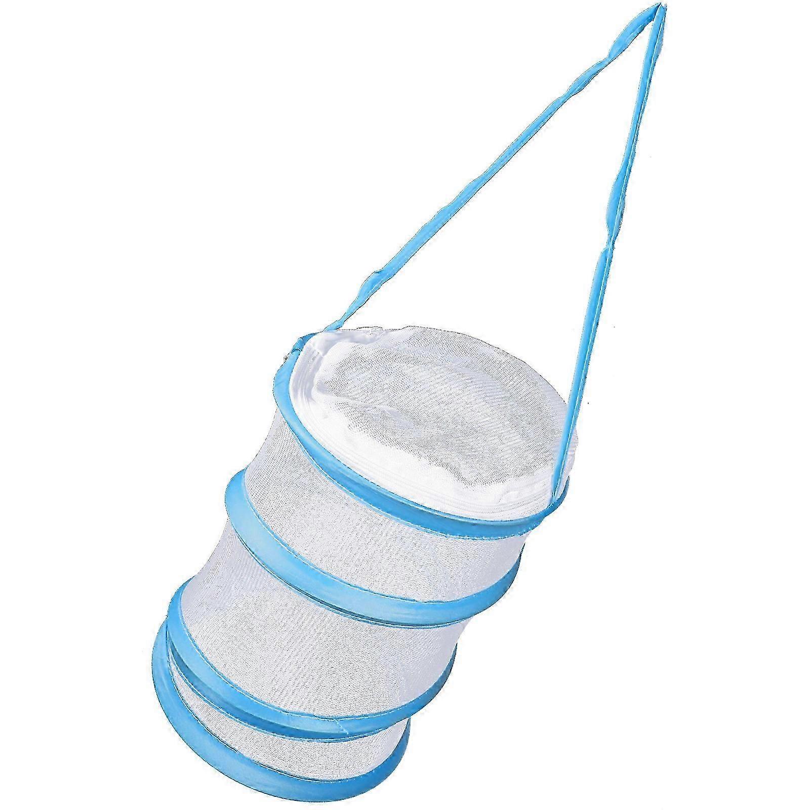 Blue Foldable Mesh Insect Cage for Butterfly Exploration Observation