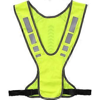 Reflective Running Vest with 360° Visibility, Adjustable Elastic Fit, Lightweight QuickDry Mesh for Night Walking and Cycling (Large)