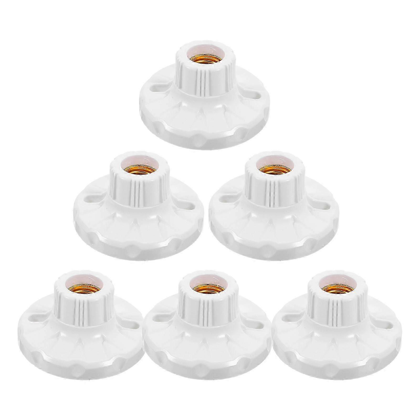 Flame Retardant Lamp Holder for Ceiling Light Fitting 6Pcs White E27 Socket