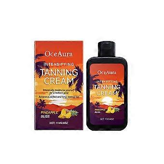 Creme hidratante preto, ideal para pele bronzeada no verão, proporciona hidratação suave e luminosidade.