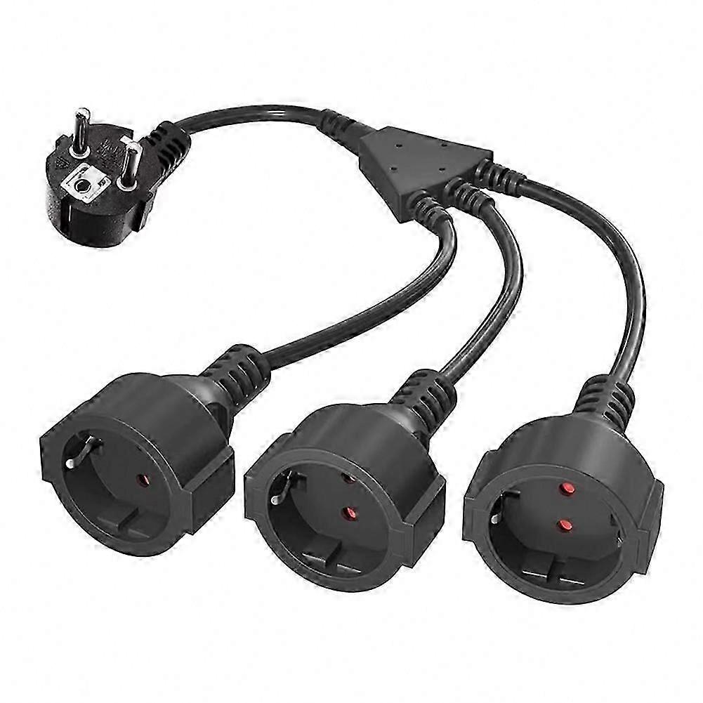 Power Extension Cord with Triple Plug Adapter, EU Plug for Home & Computer Use